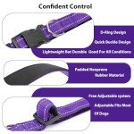 Purple Reflective Neoprene Dog Collar for Large Dogs