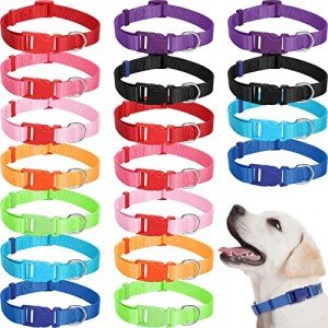 Colorful Adjustable Dog Collars – 18 Pack Set