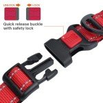 Adjustable Red Reflective Dog Collar with Safety Buckle