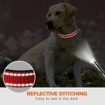 Adjustable Red Reflective Dog Collar with Safety Buckle