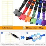 Soft Nylon Puppy Collars with ID Tags and Charts