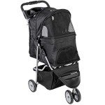 VIVO Black 3-Wheel Pet Stroller, Foldable Carrier