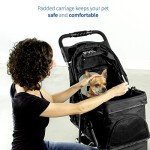 VIVO Black 3-Wheel Pet Stroller, Foldable Carrier