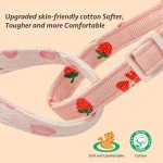 Pink Strawberry Cat Collars with Heart Pendant - 2 Pack