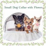 Cute Pink Flower Dog Collar with Bell