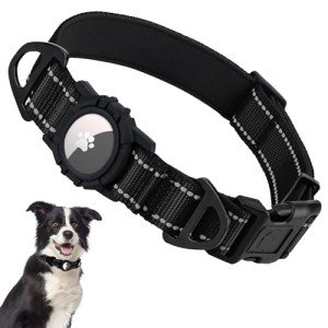 Taglory Reflective AirTag Dog Collar for Medium Dogs
