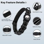 Taglory Reflective AirTag Dog Collar for Medium Dogs