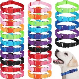 Amylove Adjustable Nylon Dog Collar Set, 27 Pcs
