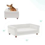 Elegant Cream Faux-Velvet Dog Sofa for Large Dogs