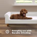 Elegant Cream Faux-Velvet Dog Sofa for Large Dogs