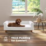 Elegant Cream Faux-Velvet Dog Sofa for Large Dogs