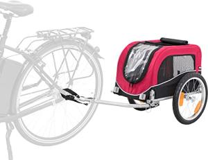 Trixie Small Dog Bike Trailer - Easy Setup, Red