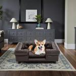 MCombo Faux Leather Dog Couch with Stairs