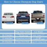Deergym 5-Step Foldable Dog Stairs for Large Dogs