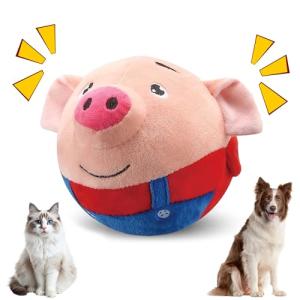 Jiexily Interactive Plush Squeaky Dog Toy Ball