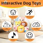 Jiexily Interactive Plush Squeaky Dog Toy Ball