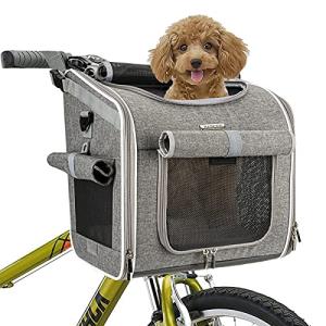 Expandable Dog Bike Basket with Mesh Windows
