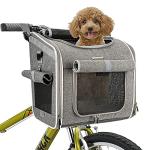Expandable Dog Bike Basket with Mesh Windows