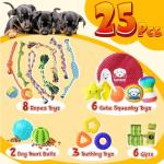 25-Pack Assorted Puppy Chew and Rope Toys