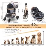 Pettingzoo 3-in-1 Pet Stroller for Dogs & Cats