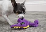 goDog Mini Purple Dino Squeaky Plush Toy