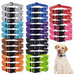 30-Pack Adjustable Reflective Dog Collars in 10 Colors