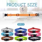 30-Pack Adjustable Reflective Dog Collars in 10 Colors