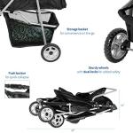 VIVO Black 3-Wheel Pet Stroller, Foldable Carrier