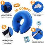 Inflatable Dog Cone Collar for Recovery - Large Blue