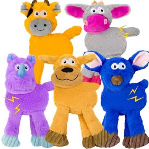 Squeaky Crinkle Dog Toys - 5 Pack Set