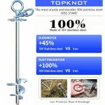 TOPKNOT Heavy Duty Dog Tie Out Cable and Stake