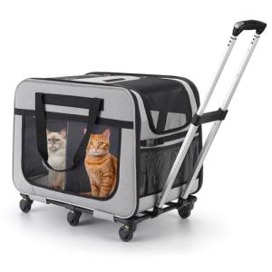 HOVONO Extra Large Rolling Pet Carrier for Dogs & Cats