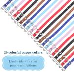 Adjustable Puppy Collars, 20 Pack, 6 Colors