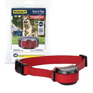 PetSafe Stay & Play Wireless Fence Receive Collar for Stubborn Dogs - Rechargeable & Waterproof Receiver Collar with Quick Charge in 2-3 Hours - for Dogs 5lb+