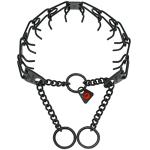 Herm Sprenger Black Stainless Steel Dog Prong Collar with Easy On Assembly Chain Professional Training Pinch Collar for Small Medium Large Dogs Made in Germany (17in X 2.25mm (Neck Size up to 13in))