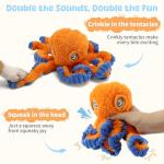 PETSWEET Plush Squeaky Octopus Dog Toy