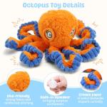 PETSWEET Plush Squeaky Octopus Dog Toy