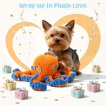 PETSWEET Plush Squeaky Octopus Dog Toy
