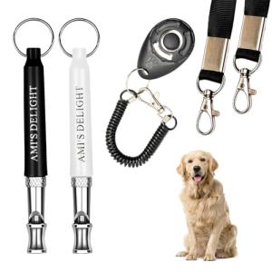 Ami's Delight Premium Dog Whistle Set with Clicker