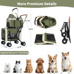 Double Pet Stroller for Dogs and Cats - Green