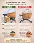 Natural Wicker Dog Bike Basket with Cushion