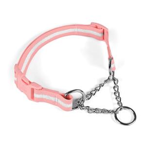 Reflective Pink Adjustable Dog Collar for All Sizes