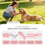 Reflective Pink Adjustable Dog Collar for All Sizes