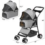ZENY 3-in-1 Foldable Pet Stroller & Carrier