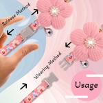 Cute Pink Flower Dog Collar with Bell