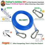 Dog Tie Out Cable and Stake with 360° Swivel