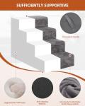 4-Step Dog Stairs for Small Dogs in Grey