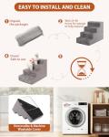 4-Step Dog Stairs for Small Dogs in Grey