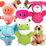 5 Pack Squeaky Plush Dog Chew Toys