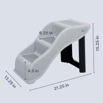 Trixie Collapsible 3-Step Pet Stairs - Gray